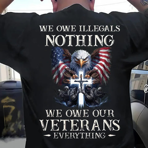 Veteran Tribute T-Shirt – Honoring Our Heroes with Eagle and Cross Design