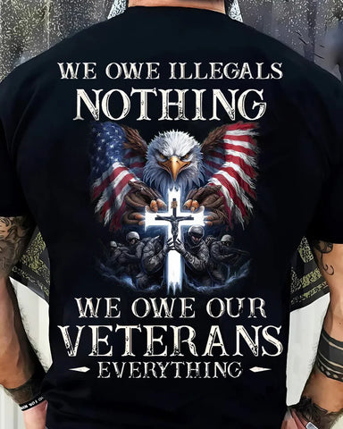 Veteran Tribute T-Shirt – Honoring Our Heroes with Eagle and Cross Design