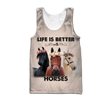 Life is Better with Horses 3D All Over Printed Shirts