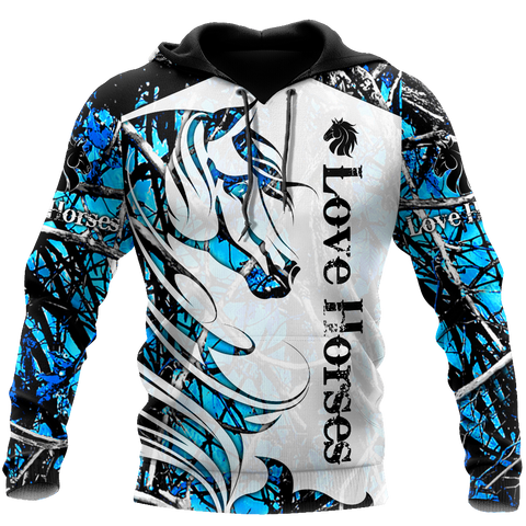 Horse Camo Blue Pattern 3D All Over Printed Shirts Pi050502