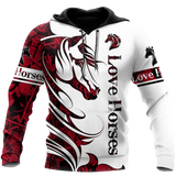 Horse Camo Red 3D All Over Printed Shirts Pi050501S1