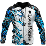 Horse Camo Blue Pattern 3D All Over Printed Shirts Pi050502