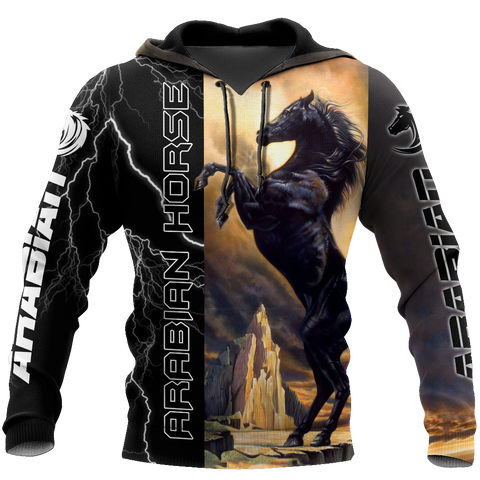 Black Stallion Arabian Horse 3D All Over Printed Shirt Hoodie Pi301202