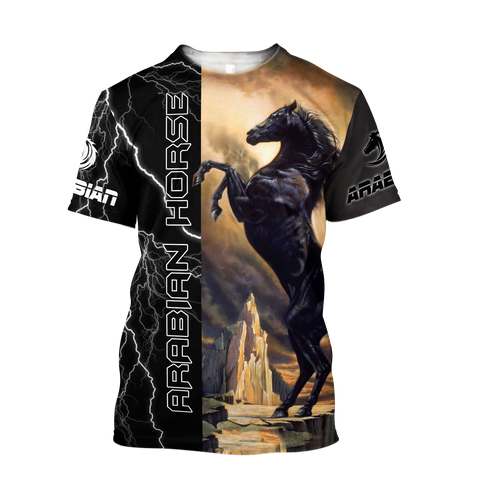 Black Stallion Arabian Horse 3D All Over Printed Shirt Hoodie Pi301202