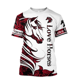 Horse Camo Red 3D All Over Printed Shirts Pi050501S1