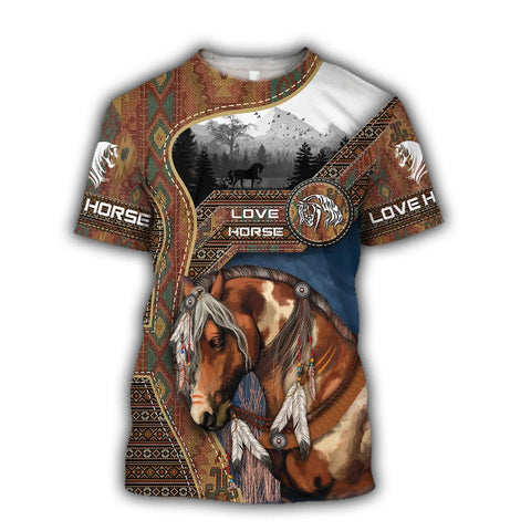 Native Horse 3D All Over Printed Shirts TR130502