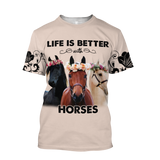 Life is Better with Horses 3D All Over Printed Shirts