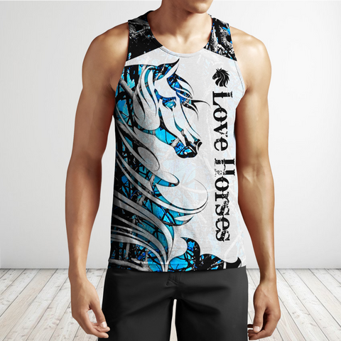 Horse Camo Blue Pattern 3D All Over Printed Shirts Pi050502