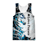 Horse Camo Blue Pattern 3D All Over Printed Shirts Pi050502