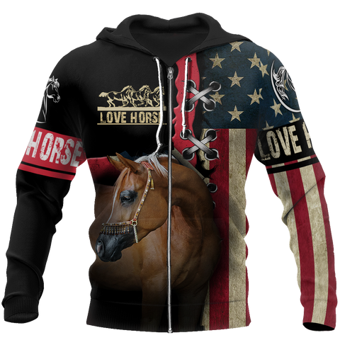 Love Horse shirt flag design Daily Fashion - Winter Set for Men and Women JJ271203